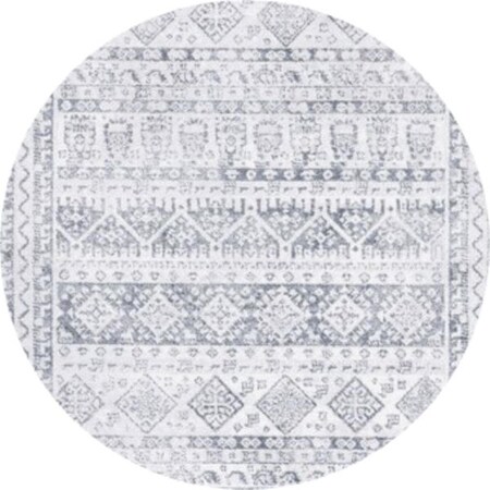 Safavieh 6 ft. 7 in. x 6 ft. 7 in. Toscana Round Power Loomed Rug; Grey & Ivory TOS662F-7R